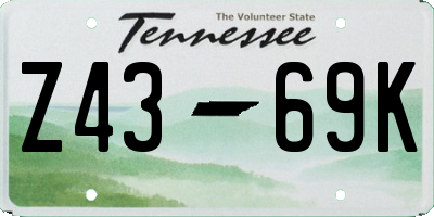 TN license plate Z4369K
