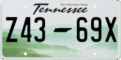 TN license plate Z4369X