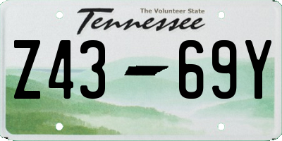 TN license plate Z4369Y