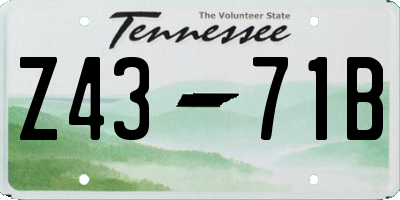TN license plate Z4371B