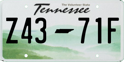 TN license plate Z4371F