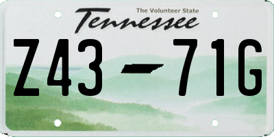 TN license plate Z4371G