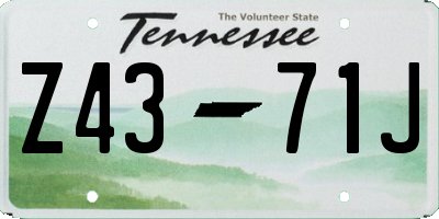 TN license plate Z4371J