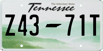 TN license plate Z4371T