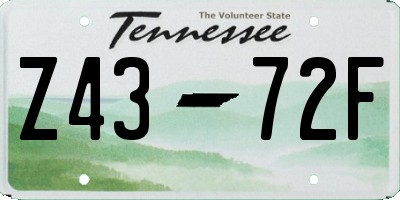 TN license plate Z4372F