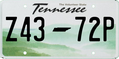 TN license plate Z4372P