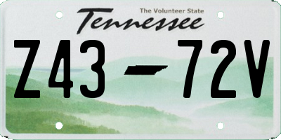 TN license plate Z4372V
