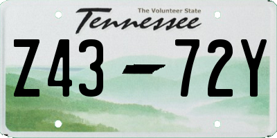 TN license plate Z4372Y