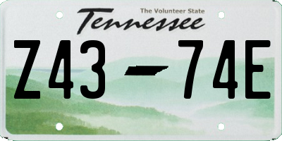 TN license plate Z4374E