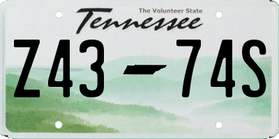 TN license plate Z4374S