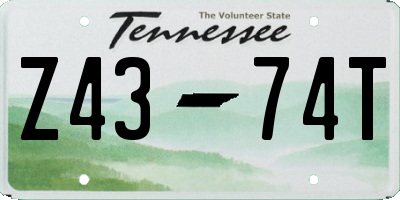 TN license plate Z4374T