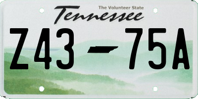 TN license plate Z4375A
