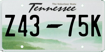 TN license plate Z4375K