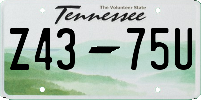 TN license plate Z4375U