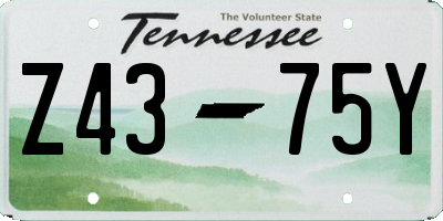 TN license plate Z4375Y
