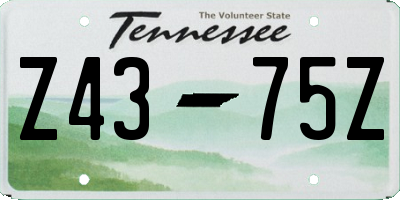 TN license plate Z4375Z