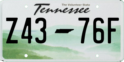 TN license plate Z4376F