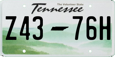 TN license plate Z4376H