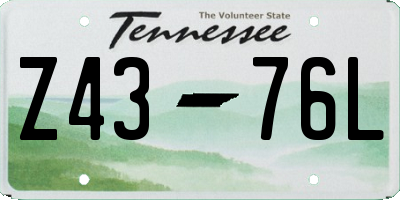 TN license plate Z4376L