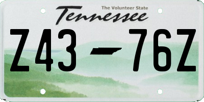 TN license plate Z4376Z