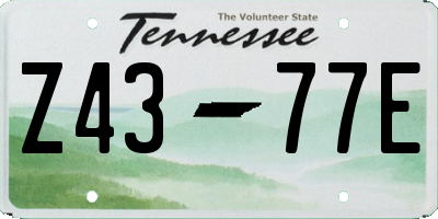TN license plate Z4377E