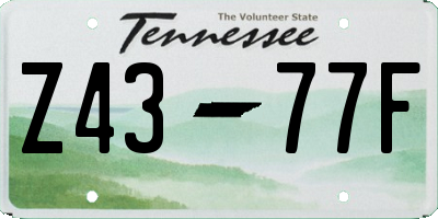 TN license plate Z4377F