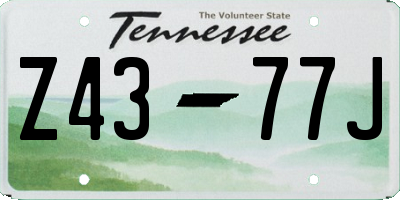 TN license plate Z4377J