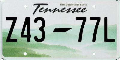 TN license plate Z4377L