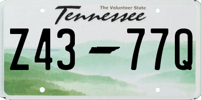 TN license plate Z4377Q