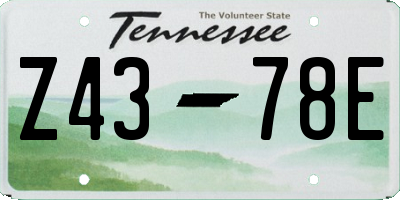 TN license plate Z4378E