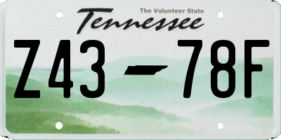 TN license plate Z4378F