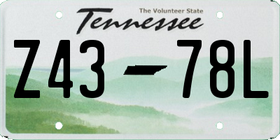 TN license plate Z4378L