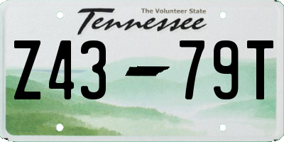 TN license plate Z4379T