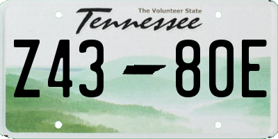 TN license plate Z4380E