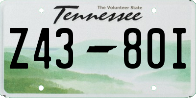 TN license plate Z4380I