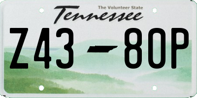 TN license plate Z4380P