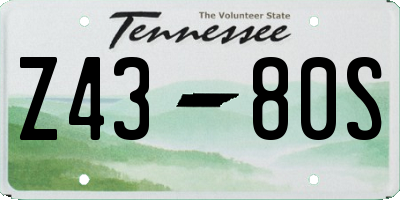 TN license plate Z4380S