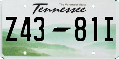 TN license plate Z4381I