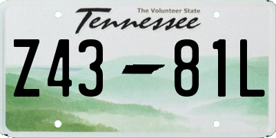 TN license plate Z4381L