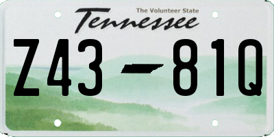TN license plate Z4381Q