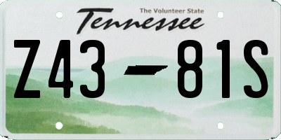 TN license plate Z4381S