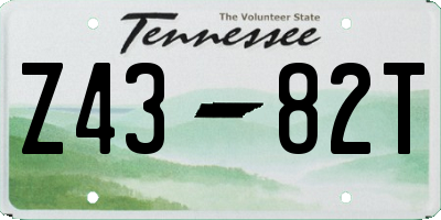 TN license plate Z4382T