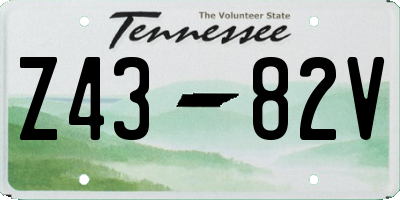 TN license plate Z4382V