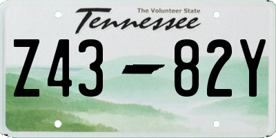 TN license plate Z4382Y