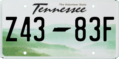 TN license plate Z4383F