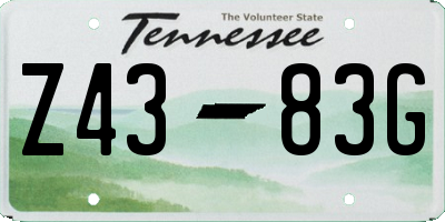 TN license plate Z4383G