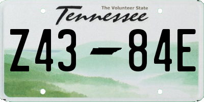 TN license plate Z4384E