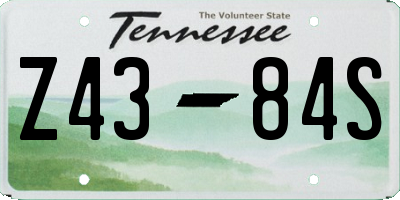 TN license plate Z4384S