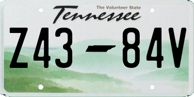 TN license plate Z4384V