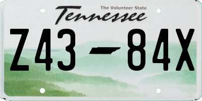 TN license plate Z4384X